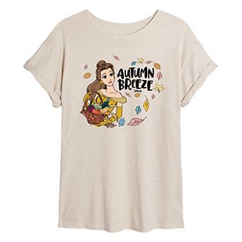 Disney's Beauty and the Beast Belle Juniors' Autumn Breeze Oversized Graphic Tee