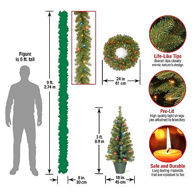 National Tree Company Pre-Lit Green Assortment