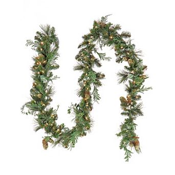 National Tree Company First Traditions 9-ft. Pre-Lit Christmas North Conway Artificial Garland with Pinecones