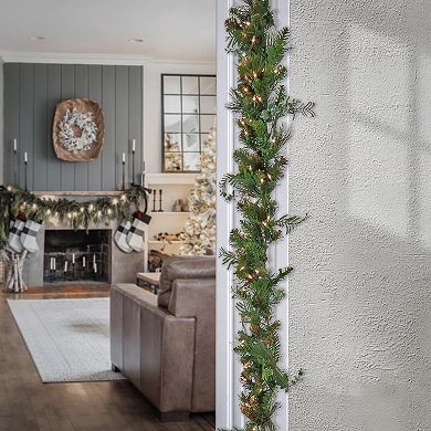 National Tree Company First Traditions 9-ft. Pre-Lit Christmas North Conway Artificial Garland with Pinecones