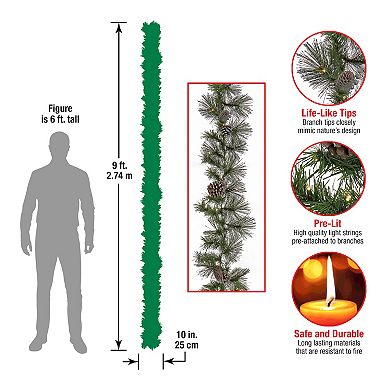 National Tree Company Pre-Lit Whitter Pine Artificial Garland