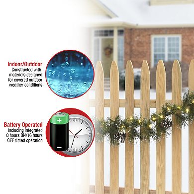National Tree Company Pre-Lit Whitter Pine Artificial Garland