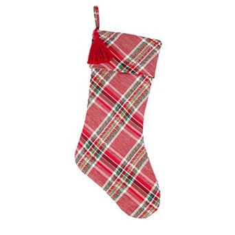 National Tree Company HGTV Collection Red Plaid Christmas Stocking