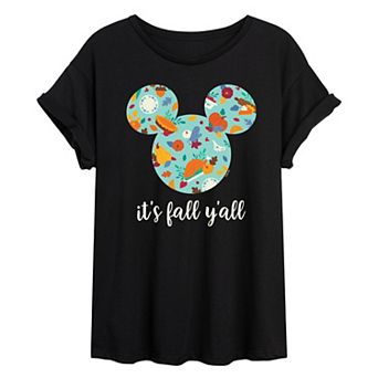 Disney's Mickey Mouse Juniors' It's Fall Y'all Oversized Tee