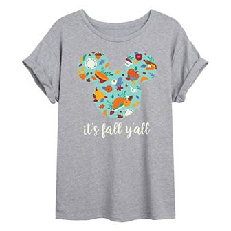 Disney's Mickey Mouse Juniors' It's Fall Y'all Oversized Tee