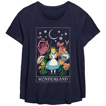 Disney's Alice in Wonderland Cosmic Scene Plus Size Flowy Graphic Tee