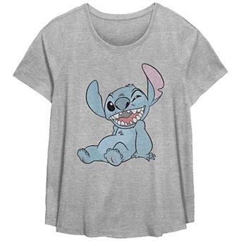 Disney's Lilo & Stitch Missy Plus Size Pop Art Comic Stitch Scoop Hem Tee