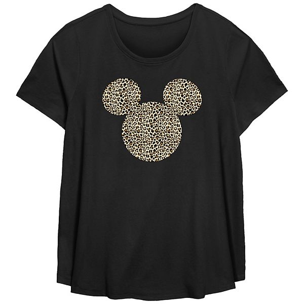 Disney's Mickey Mouse Missy Plus Size Cheetah Print Silhouette Scoop ...