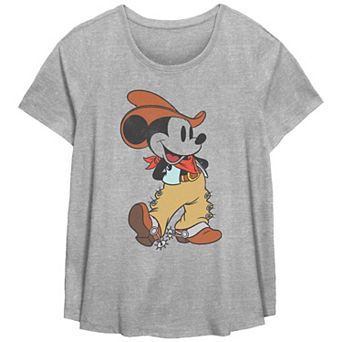 Disney's Mickey Mouse Missy Plus Size Cowboy Scoop Hem Tee