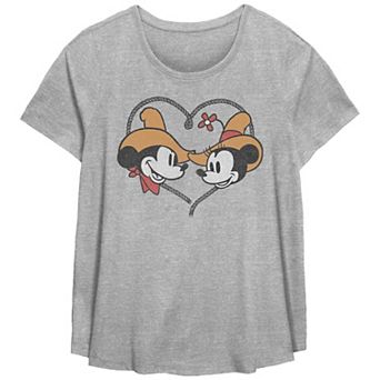 Disney's Mickey Mouse & Minnie Missy Plus Size Cowboy Sweethearts Scoop Hem Tee