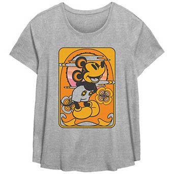 Disney's Mickey Mouse Missy Plus Size Retro Box Scoop Hem Tee