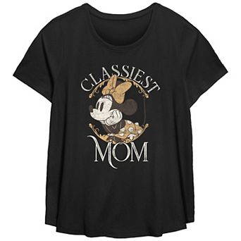 Disney's Minnie Mouse Missy Plus Size Classiest Mom Retro Scoop Hem Tee