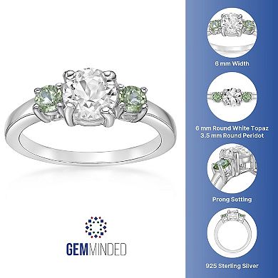 Gemminded Sterling Silver White Topaz & Gemstone Ring