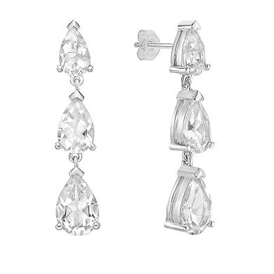 Gemminded Sterling Silver White Topaz Earrings