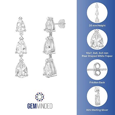 Gemminded Sterling Silver White Topaz Earrings