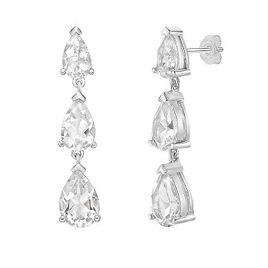 Gemminded Sterling Silver White Topaz Earrings