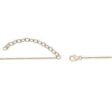 Gemminded 18K Gold Plated Peridot and Lab Created White Sapphire Pendant Necklace