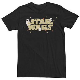 Men's Star Wars The Mandalorian Halloween Haunted Logo Graphic Tee