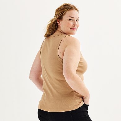 Plus Size Sonoma Goods For Life High Neck Layering Tank Top