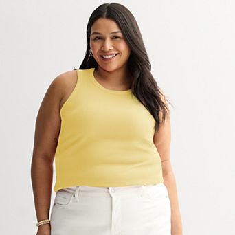Plus Size Sonoma Goods For Life® High Neck Ribbed Layering Tank Top