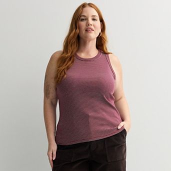 Plus Size Sonoma Goods For Life® High Neck Ribbed Layering Tank Top