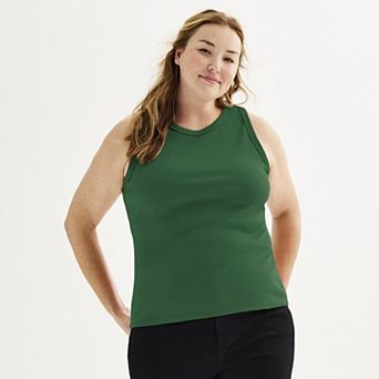 Plus Size Sonoma Goods For Life® High Neck Ribbed Layering Tank Top