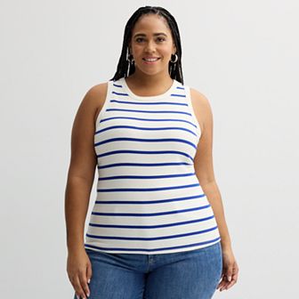 Plus Size Sonoma Goods For Life® High Neck Ribbed Layering Tank Top
