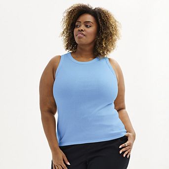 Plus Size Sonoma Goods For Life® High Neck Ribbed Layering Tank Top