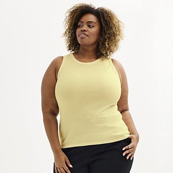 Plus Size Sonoma Goods For Life® High Neck Ribbed Layering Tank Top