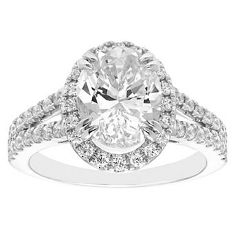 Evergreen Diamonds 14k White Gold 2 1/2 Carat T.W. IGL Certified Oval Lab-Grown Diamond Engagement Ring