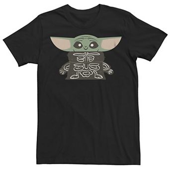 Men's Star Wars The Mandalorian Halloween Grogu Skeleton Costume Graphic Tee