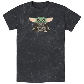 Men's Star Wars The Mandalorian Halloween Grogu Skeleton Costume Graphic Tee
