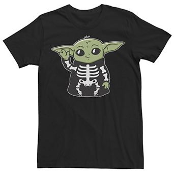Men's Star Wars The Mandalorian Halloween Grogu Skeleton Costume Graphic Tee