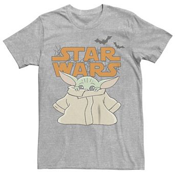 Men's Star Wars The Mandalorian Halloween Grogu Scared Logo Graphic Tee
