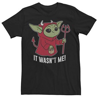 Men's Star Wars The Mandalorian Halloween Grogu It Wasn't Me Graphic Tee