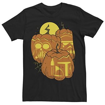 Men's Star Wars Empire Strikes Back Halloween Helmets Jack-o'-lanterns Graphic Tee