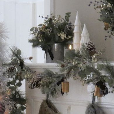 National Tree Company HGTV Home Collection Unlit Swiss Christmas Chic Artificial Plant Arrangement