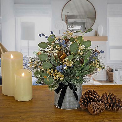 National Tree Company HGTV Home Collection Unlit Swiss Christmas Chic Artificial Plant Arrangement
