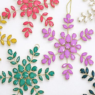 National Tree Company HGTV 6-Pack 5" Beaded Snowflake Christmas Ornaments