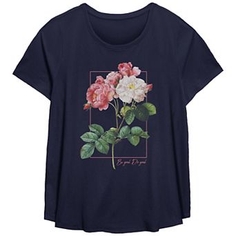 Plus Size Be Good Do Good Floral Flowy Graphic Tee