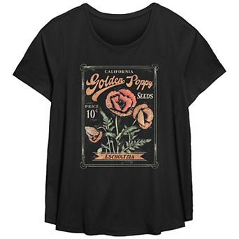 Plus Size Fifth Sun Poppy Seeds Poster Scoop Neck Graphic Tee