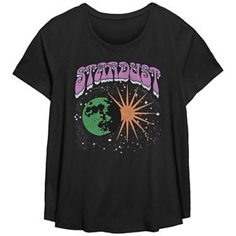 Plus Size Fifth Sun Retro Celestial Stardust Earth Scoop Neck Graphic Tee
