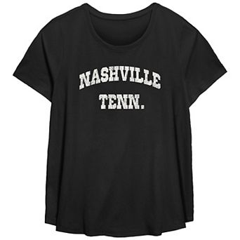 Plus Size Fifth Sun Collegiate "Nashville Tennessee" Scoop Neck Graphic Tee