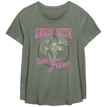Plus Size Fifth Sun "Grow With The Flow" Scoop Neck Graphic Tee