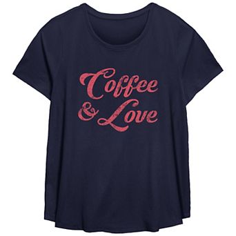 Plus Size Fifth Sun "Coffee and Love" Scoop Neck Graphic Tee