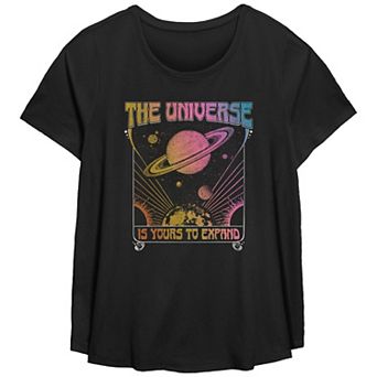 Plus Size Fifth Sun "The Universe is Yours" Scoop Neck Graphic Tee