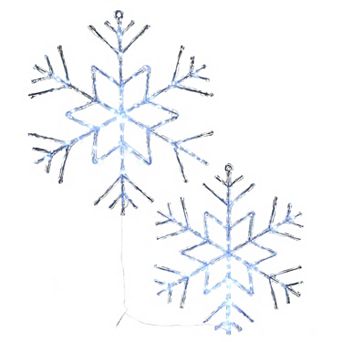 National Tree Company 20" & 24" LED Light-Up Ice Crystal Snowflake