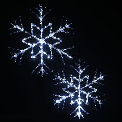 National Tree Company 20" & 24" LED Light-Up Ice Crystal Snowflake