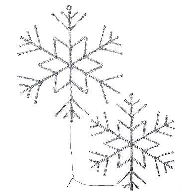National Tree Company 20" & 24" LED Light-Up Ice Crystal Snowflake
