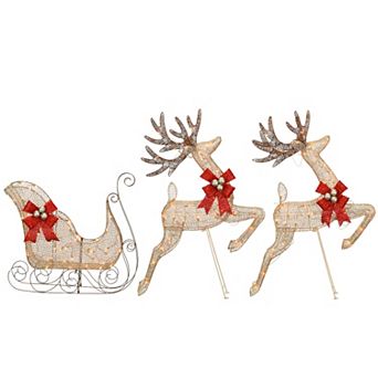 National Tree Company 42" Light-Up Glitter Deer with Sleigh